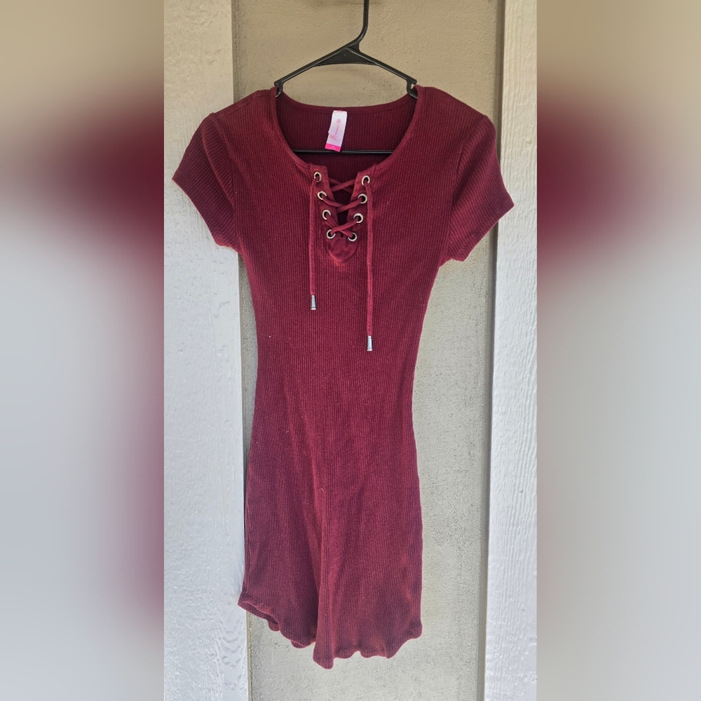 Ribbed Short Sleeve Dress